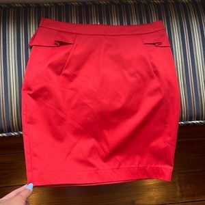 Orangey pink pencil skirt